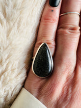 Load image into Gallery viewer, Handmade &amp; Sterling Silver Rings Collection - Gold Sheen Black Obsidian
