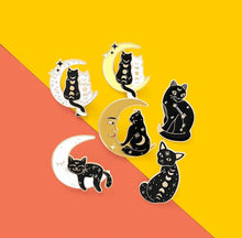 Load image into Gallery viewer, Pins / Badge - Moons &amp; Cats Collection
