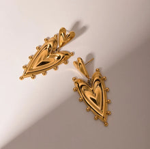 Load image into Gallery viewer, Drop Heart • Stainless Steel Earrings
