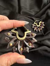 Load image into Gallery viewer, Handcrafted Earrings • Sculpted Wood Lotus
