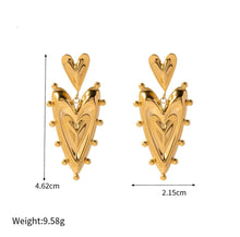 Load image into Gallery viewer, Drop Heart • Stainless Steel Earrings
