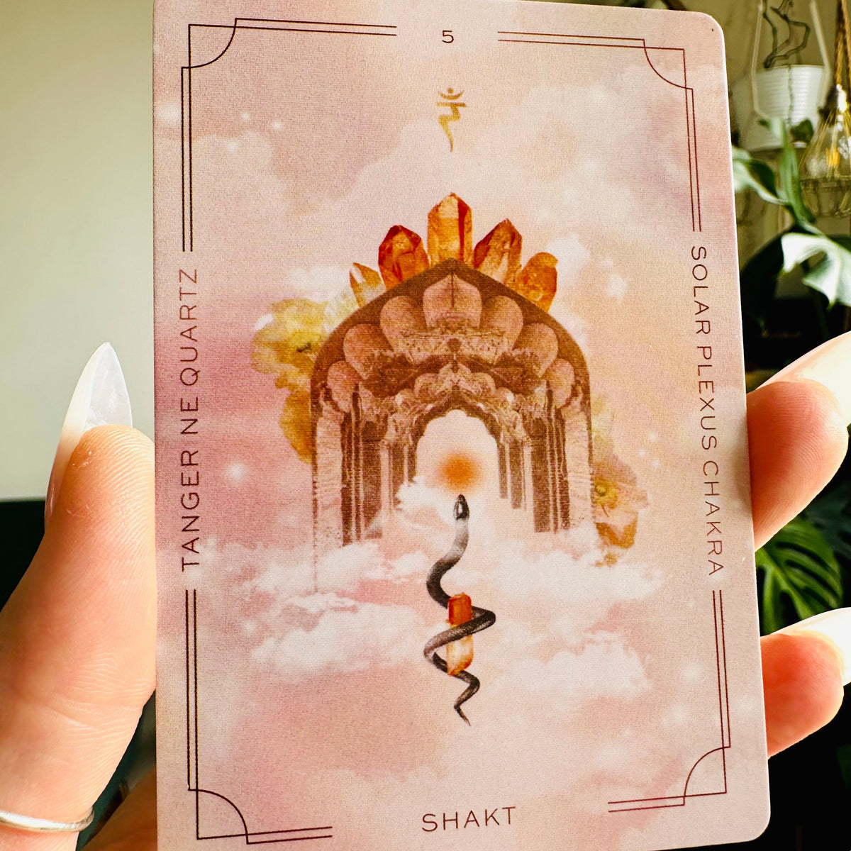 Close view of an Astral Realms card and its illustrated crystal - Let's Jam, Camden Town