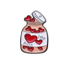Load image into Gallery viewer, Pins / Badge - Love &amp; Happy Pills Bottle
