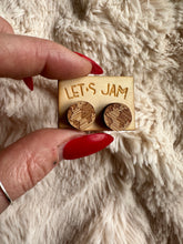 Load image into Gallery viewer, Wooden Stud Earrings - The World
