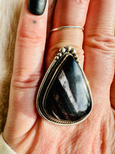 Load image into Gallery viewer, Handmade &amp; Sterling Silver Rings Collection - Silver Sheen Black Obsidian
