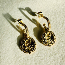 Load image into Gallery viewer, Moon &amp; Sun Reversible • 18k Gold Plated / Stainless Steel Earrings
