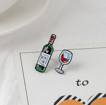 Load image into Gallery viewer, Pins / Badge - Wine Bottle &amp; Glass
