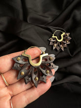 Load image into Gallery viewer, Handcrafted Earrings • Sculpted Wood Lotus
