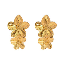 Load image into Gallery viewer, Double Flora • Stainless Steel Earrings
