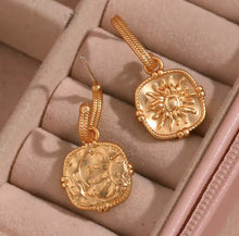 Load image into Gallery viewer, Moon &amp; Sun Reversible • 18k Gold Plated / Stainless Steel Earrings
