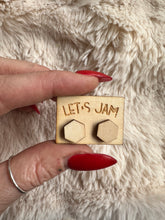Load image into Gallery viewer, Wooden Stud Earrings - Wooden Hexagon

