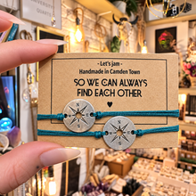 Load image into Gallery viewer, So We Can Always Find Each Other ❥  Set of 2 Compass Bracelets
