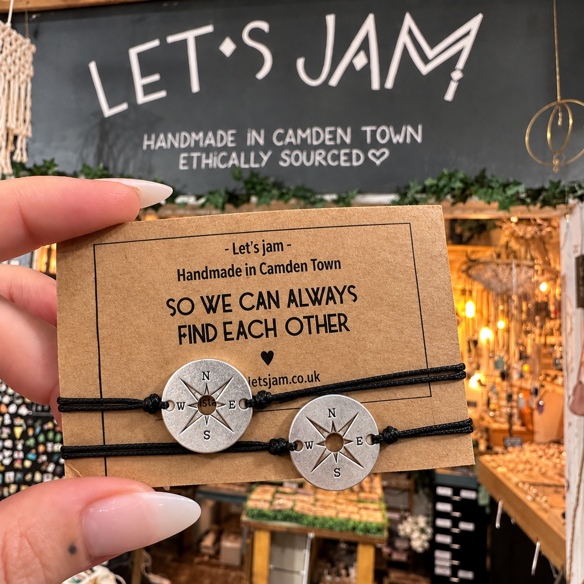 So We Can Always Find Each Other ❥  Set of 2 Compass Bracelets