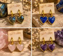 Load image into Gallery viewer, Crystal Hearts • Crystal Earrings
