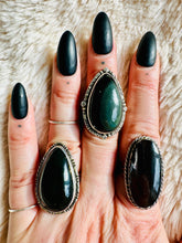 Load image into Gallery viewer, Handmade &amp; Sterling Silver Rings Collection - Black Cat’s Eye Scapolite
