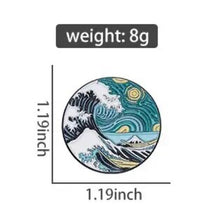 Load image into Gallery viewer, Pins / Badge - The Great Wave Off Kanagawa
