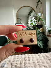 Load image into Gallery viewer, Wooden Stud Earrings - Wooden Balls
