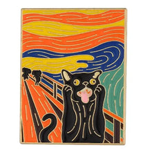 Load image into Gallery viewer, Pins / Badge - Famous Art Picture Frames with Cats
