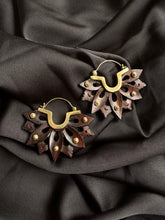 Load image into Gallery viewer, Handcrafted Earrings • Sculpted Wood Lotus
