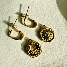 Load image into Gallery viewer, Moon &amp; Sun Reversible • 18k Gold Plated / Stainless Steel Earrings

