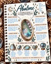 Load image into Gallery viewer, Abalone shell meaning infographic, the shell of healing, protection &amp; emotional balance - Let's Jam, Camden Market London
