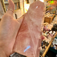 Load image into Gallery viewer, Detail of the milky pink colour running through the rose quartz - Let's Jam, Camden Town London
