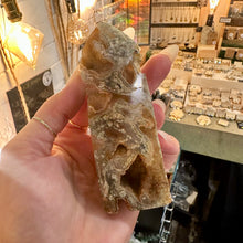 Load image into Gallery viewer, Close detail of the sparkling druzy crystals inside agate tower number two - Let's Jam, Camden Town
