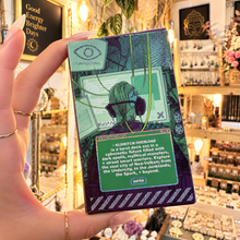 Load image into Gallery viewer, Green cyberpunk card from the Eldritch Overload deck - Let's Jam, Camden Town
