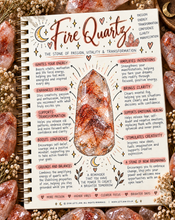 Load image into Gallery viewer, Fire quartz crystal meaning infographic, the stone of grounded focus - Let's Jam, Camden Town
