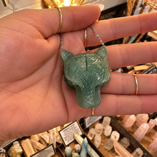 Load image into Gallery viewer, Front view of the hand carved jade tiger head on a chain - Let's Jam jewellery, Camden Market
