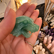 Load image into Gallery viewer, Green jade tiger head pendant held in the hand - Let's Jam, Camden Town
