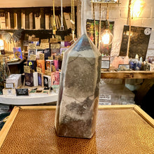 Load image into Gallery viewer, Ocean jasper tower with glittering druzy, side view - Let's Jam, Camden Town London
