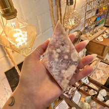 Load image into Gallery viewer, Close up of the soft blush pink crystal points on the amethyst - Let's Jam, Camden Market London
