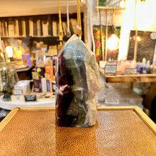 Load image into Gallery viewer, Single rainbow fluorite tower with deep purple colour - Let's Jam, Camden Town London
