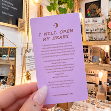 Load image into Gallery viewer, Lilac I Will Open My Heart love affirmation card - Let's Jam, Camden Town
