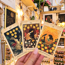 Load image into Gallery viewer, Three Solar Kingdom cards held in the hand - Let's Jam, Camden Town London
