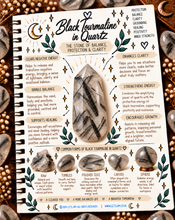 Load image into Gallery viewer, Tourmaline in quartz crystal meaning infographic - Let's Jam, Camden Market, London

