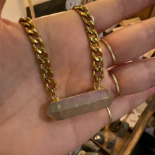 Load and play video in Gallery viewer, Video of the aura quartz Cuban chain necklace catching the light - Let's Jam, Camden Market London
