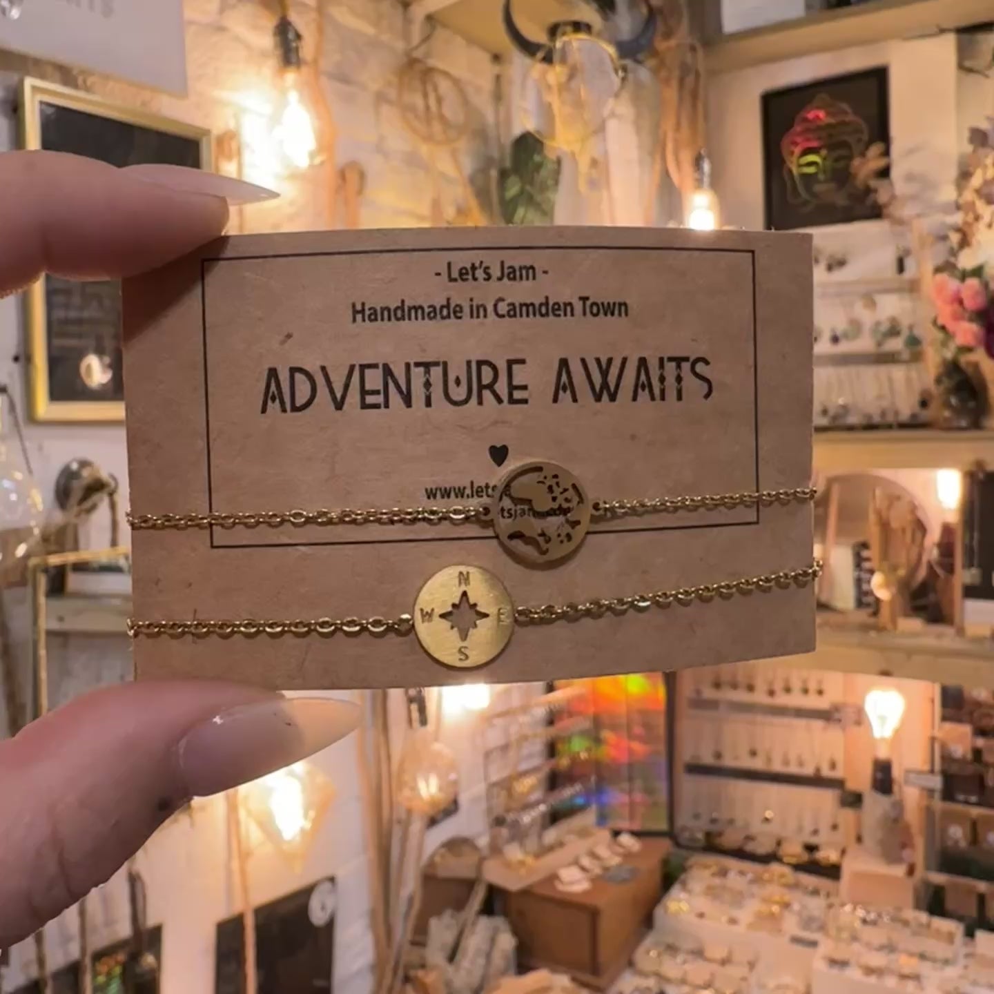 Video of the Adventure Awaits set of 2 bracelets - Let's Jam, Camden Town London