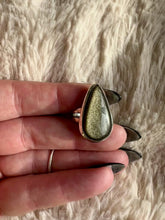 Load and play video in Gallery viewer, Handmade &amp; Sterling Silver Rings Collection - Gold Sheen Black Obsidian
