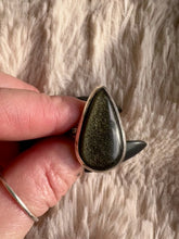 Load and play video in Gallery viewer, Handmade &amp; Sterling Silver Rings Collection - Gold Sheen Black Obsidian
