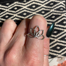 Load image into Gallery viewer, Silver Ring • Lotus Flower • 925 Sterling Silver
