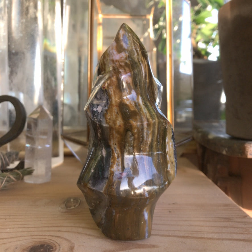 One of a kind Brazilian jasper point, only one available - Let's Jam crystal shop, Camden Town London