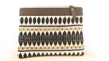Load image into Gallery viewer, Leather Clutch Martina • Unique &amp; Handmade • Pocket • Purse • Black &amp; Gold
