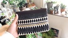 Load image into Gallery viewer, Leather Clutch Martina • Unique &amp; Handmade • Pocket • Purse • Black &amp; Gold
