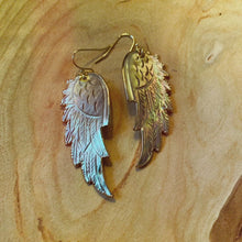Load and play video in Gallery viewer, Angel Wings • Silver Mother of Pearl Earrings • Hand Carved
