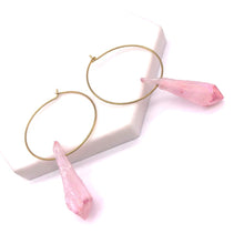 Load image into Gallery viewer, Earrings Lilly • Real Raw Rock Quartz / Healing Jewellery
