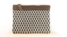 Load image into Gallery viewer, Leather Clutch Marie • Unique &amp; Handmade • Pocket • Purse • Black &amp; White
