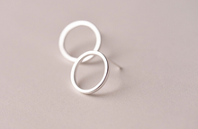 Load image into Gallery viewer, Stud Earrings • Sterling Silver • Hollow Circle
