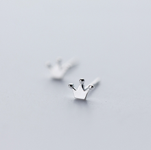 Load image into Gallery viewer, Stud Earrings • Sterling Silver • Tiny Crown
